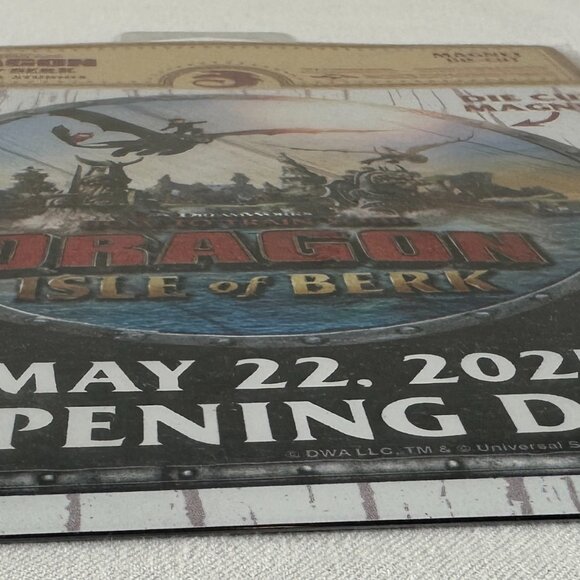 Epic Universe How to Train Your Dragon Isle of Berk May 22 2025 Die Cut Magnet - Picture 6 of 6